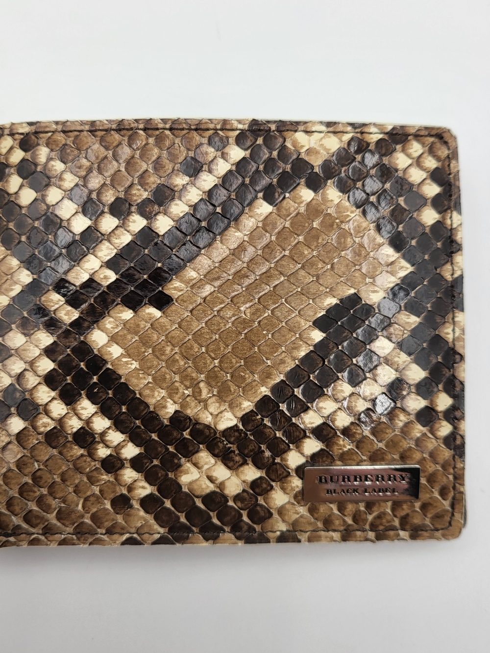 Burberry Black Label Genuine Python Snakeskin Bifold Wallet..